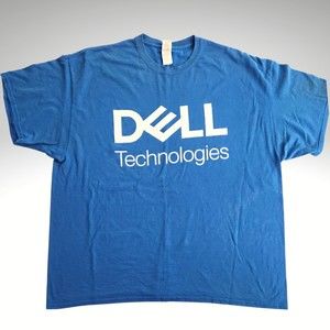 Vintage 90's Dell Technologies 2XL Crew Neck Gildan Tag Blue Tee T-Shirt